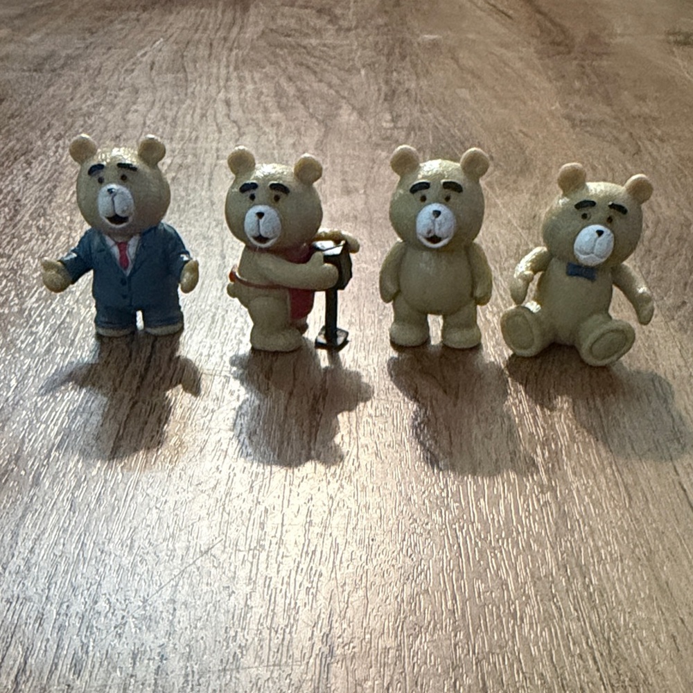 RARE Ted PVC Figurine Toy Set - 4-Pack